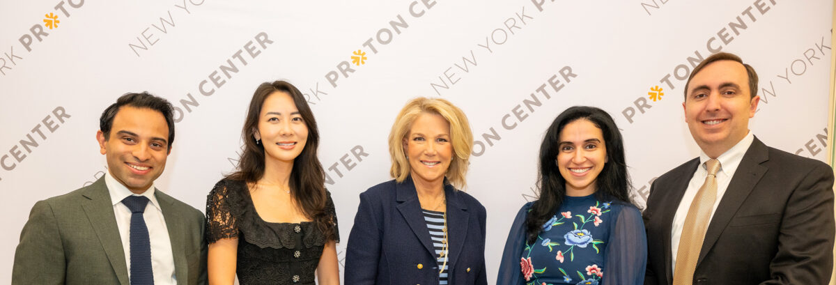 Group shot of the New York Proton Center staff and guests posing at the 5th Anniversary celebration.